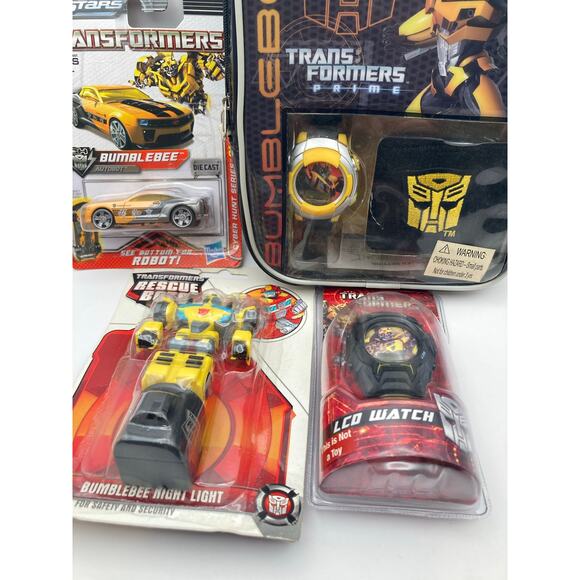 Transformers Bundle Watches Diecast Car Rescue Bots Logo Zip Bag Bumble Bee NIP - Picture 3 of 7